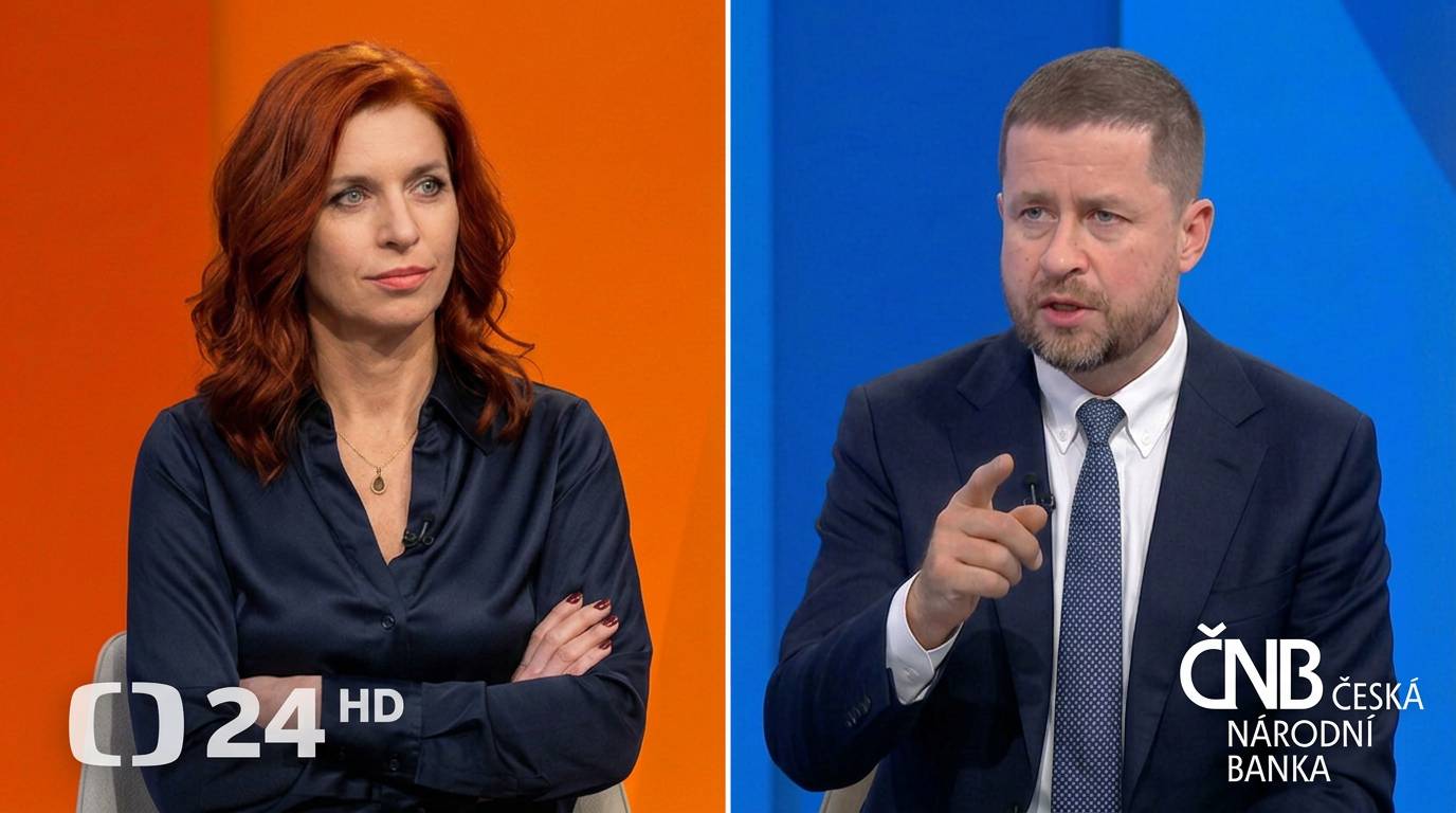 Nora Fridrichová a Aleš Michl v debatě na Otázky Václava Moravce